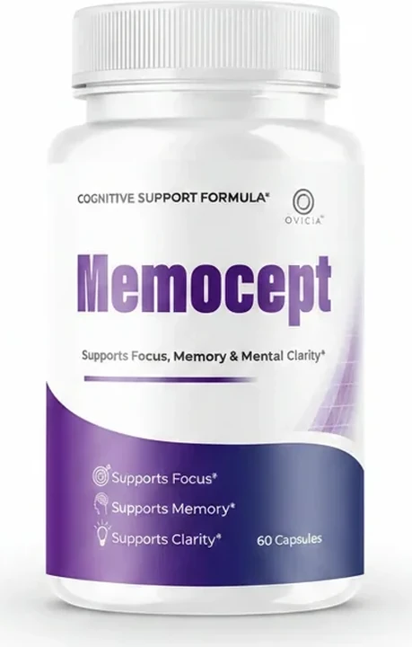 Memocept cognitive support formula bottle, memory and focus capsules