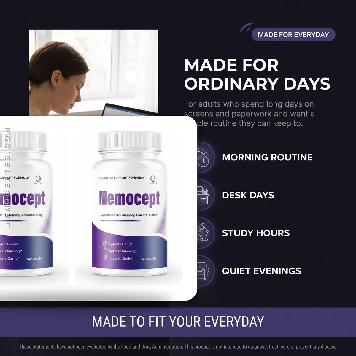 Who Memocept is for: adults who want an easy daily memory and focus habit for work, study and everyday life